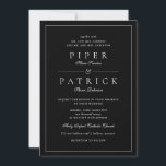 Elegant Simple Black White Minimalist Wedding Invitation<br><div class="desc">Minimalist black and white simple but elegant wedding invitation. All text,  fonts,  and colours can be changed. Click customize further link to make additional changes to fonts,  organization,  and background colour. Contact me for assistance.</div>