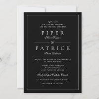 Elegant Simple Black White Minimalist Wedding