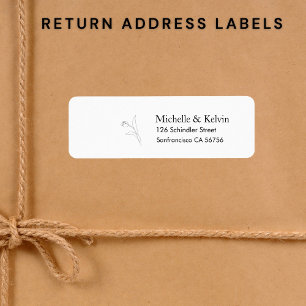  Elegant simple black white return address label