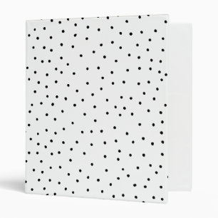 Elegant simple black white watercolor polka dots binder