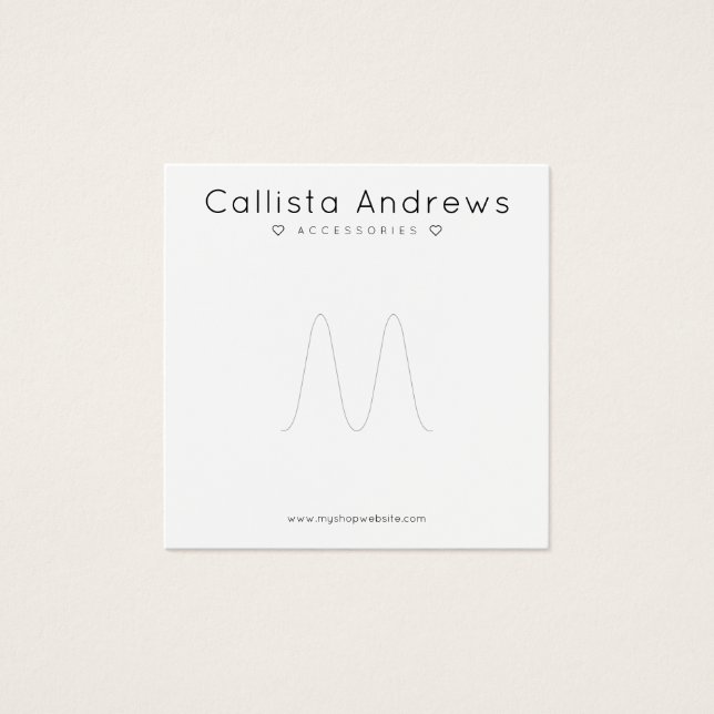 Élégant simple blanc Coeurs Noirs (Devant)