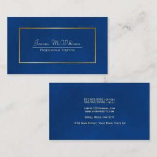 Elegant Simple Blue & Gold Professional Business Card