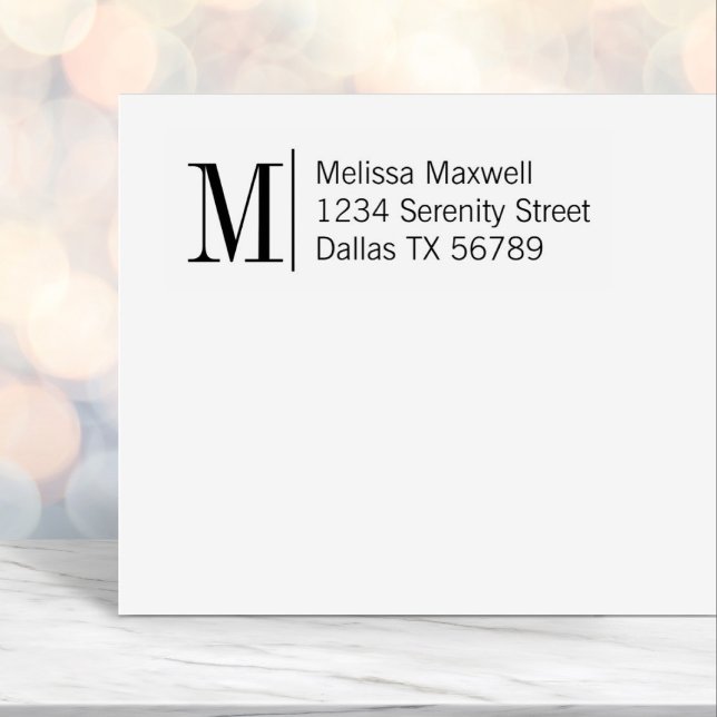 Elegant Simple Bold Monogram Address 2 Self-inking Stamp (Creator Uploaded)