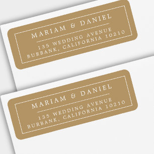 Elegant Simple Border Gold Wedding Return Address