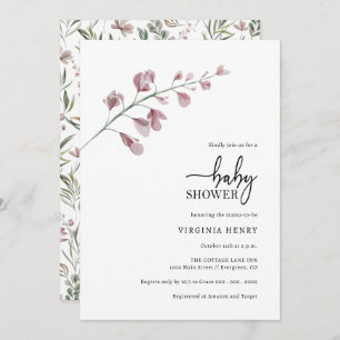 Elegant Simple Botanical Baby Shower Invitation