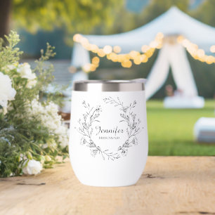 elegant simple botanical bridesmaid Personalized 