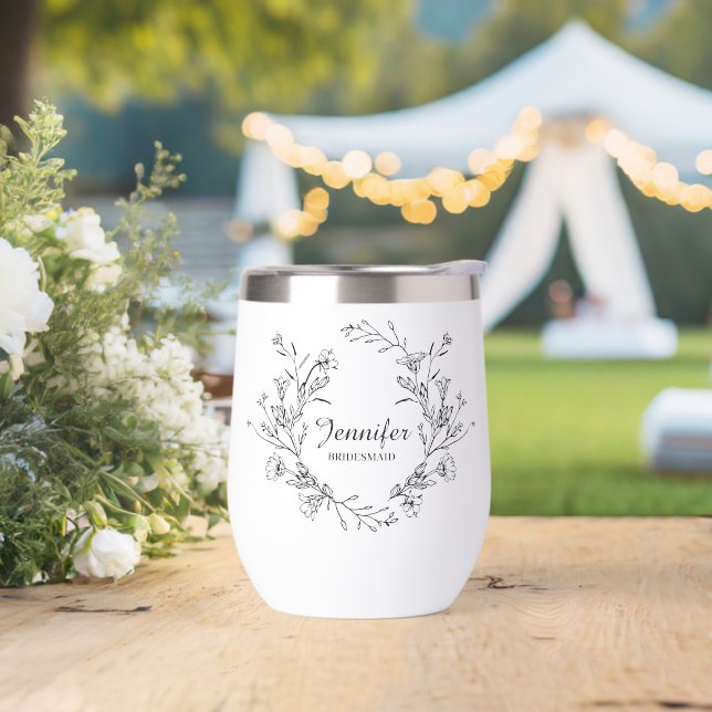 elegant simple botanical bridesmaid Personalized  (Wedding)