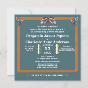 Elegant Simple Bow Tie Customized Wedding Invitation