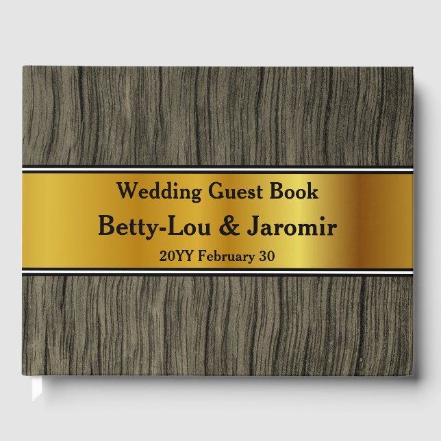 Elegant, Simple Bride/Groom Guestbook (Front)