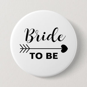 Elegant & Simple Bride To Be 3 Inch Round Button