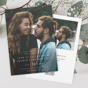 Elegant Simple Budget Photo Wedding Save the Date