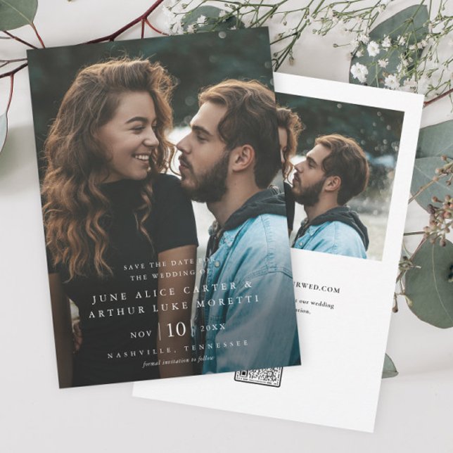 Elegant Simple Budget Photo Wedding Save the Date (Creator Uploaded)