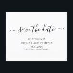 Elegant Simple Budget Wedding Save The Date<br><div class="desc">Simple non photo budget wedding Save the Date with a clean and minimalist design featuring an elegant touch with "save the date" in script with swashes.  A modern black and white Save the Date without pictures that coordinates beautifully with any style of wedding.</div>