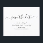 Elegant Simple Budget Wedding Save The Date Flyer<br><div class="desc">Simple non photo budget wedding Save the Date flyer with a clean and minimalist design featuring an elegant touch with "save the date" in script with swashes.  A modern black and white Save the Date without pictures that coordinates beautifully with any style of wedding.  PLEASE NOTE: Envelopes NOT included.</div>