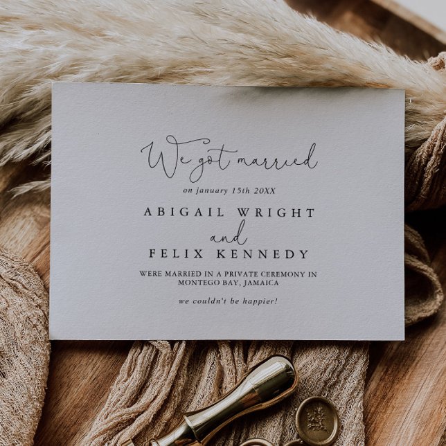 Elegant Simple Calligraphy Elopement Announcement (Creator Uploaded)