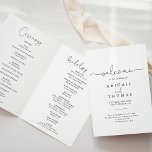 Elegant Simple Calligraphy Folded Wedding  Program<br><div class="desc">This elegant simple calligraphy folded wedding program is perfect for a rustic wedding. The simple and elegant design features classic and fancy script typography in black and white. Include a quote or short message,  order of service,  wedding party and thank you message.</div>