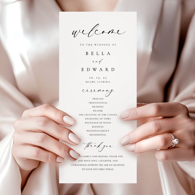 Elegant Simple Calligraphy Modern Wedding Program (Creator Uploaded)