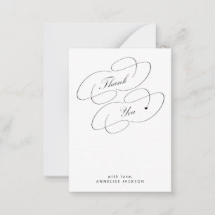Elegant simple calligraphy script thank you card