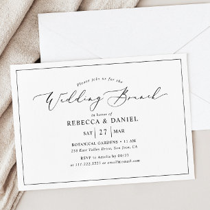 Elegant Simple Calligraphy Wedding Brunch Invitation