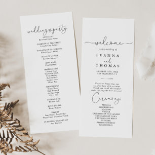 Elegant Simple Calligraphy Wedding Program