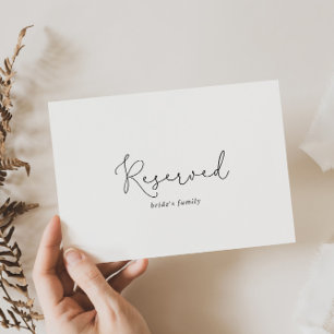 Elegant Simple Calligraphy Wedding Reserved Sign
