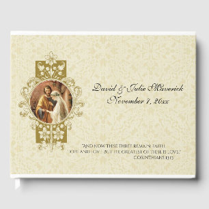 Elegant Simple Catholic Wedding Traditional Guest Book