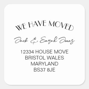 elegant simple Change of address  Square Sticker