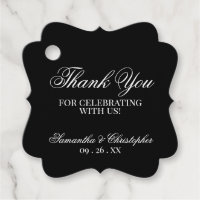 Elegant Simple Chic Black Thank You Wedding