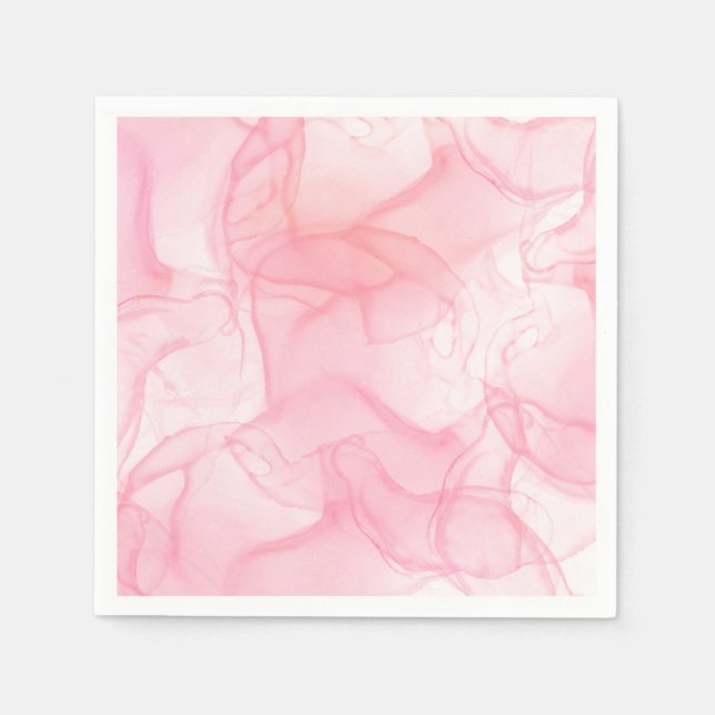 Elegant Simple Chic Pink Marble Effect  Napkin (Front)