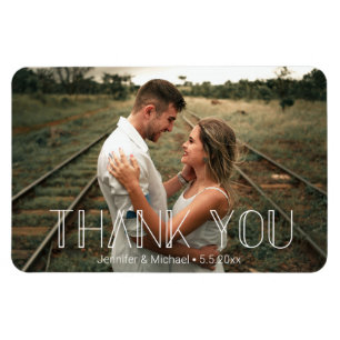 elegant simple chic wedding thank you photo magnet