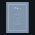 Elegant Simple Classic Faded Blue & White Wedding Program<br><div class="desc">Composed of simple straight lined frames with classic cursive script and serif typography. These elements are simple,  timeless,  and classic.. 

This is designed by White Paper Birch Co. exclusive for Zazzle.

Available here:
http://www.zazzle.com/store/whitepaperbirch</div>