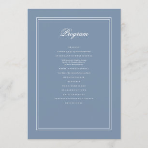 Elegant Simple Classic Faded Blue & White Wedding Program