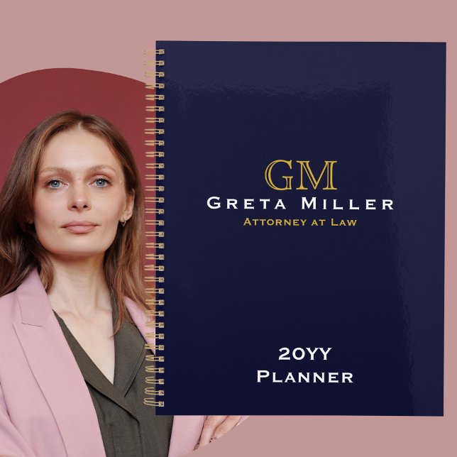 Elegant Simple Classic Gold Monogram Annual Planner (Creator Uploaded)