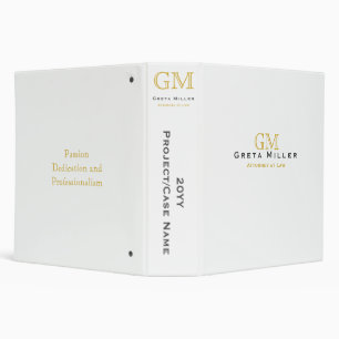 Elegant Simple Classic Gold Monogram Project Binder