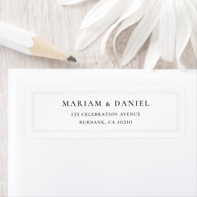 Élégant Simple Classic Mariage Adresse Retour (En situation)
