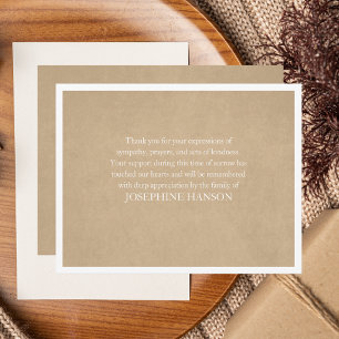 Elegant Simple Classic Message Memorial Funeral Card