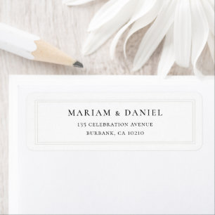 Elegant Simple Classic Wedding Address Return