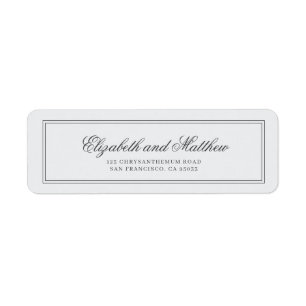 Elegant Simple Classic Wedding Return Address