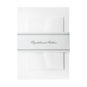 Elegant Simple Classic White Wedding Invitation Belly Band