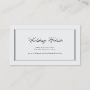 Elegant Simple Classic White Wedding Website Enclosure Card