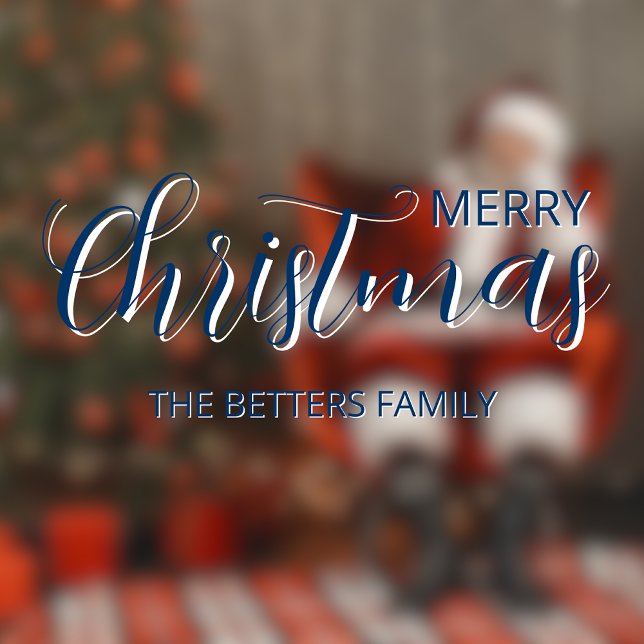 Elegant Simple Clean Midnight Blue Christmas   Window Cling (Creator Uploaded)