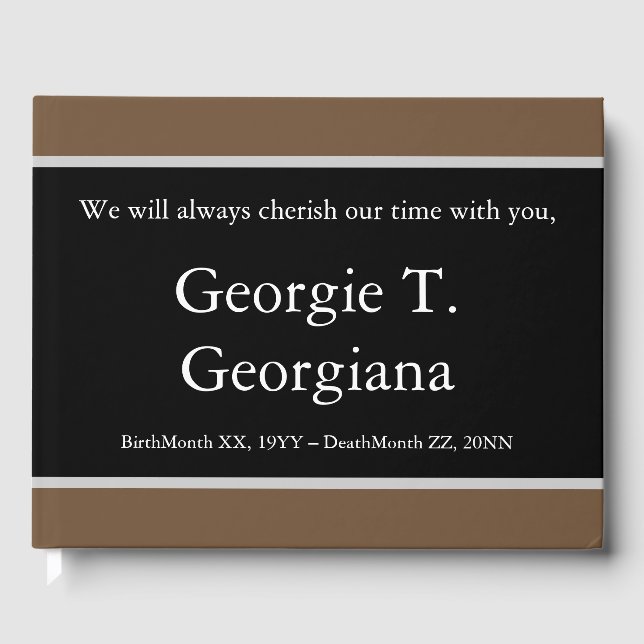 Elegant & Simple Condolences Guestbook (Front)