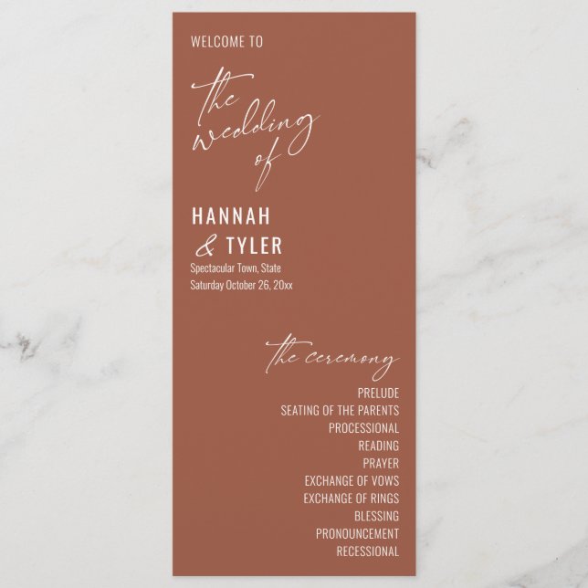 Elegant Simple Contemporary Typography Terracotta Program (Front)