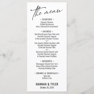 Elegant Simple Contemporary Typography White Menu