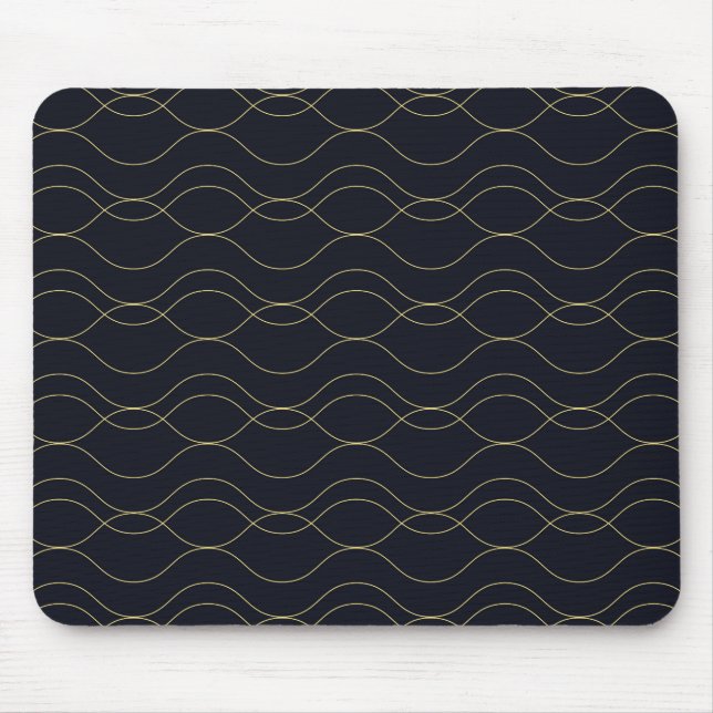 Elegant, simple, cool, trendy wavy illustration mouse pad (Front)