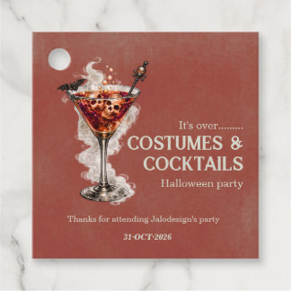 Elegant Simple Costumes Cocktails Halloween Party Favour Tags