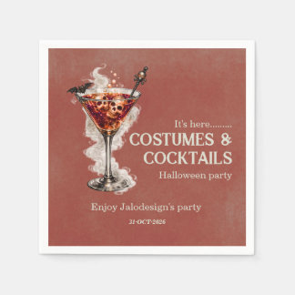 Elegant Simple Costumes Cocktails Halloween Party Napkin