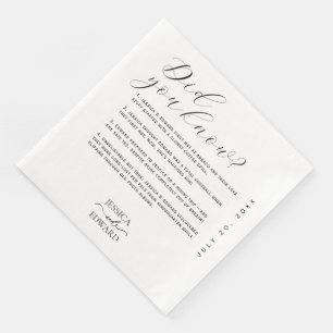 Elegant Simple Couple Fun Facts Modern Minimal Napkin