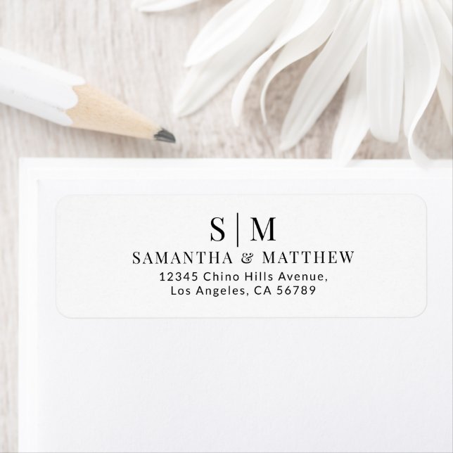 Elegant Simple Couple Monogram Return Address  (Insitu)