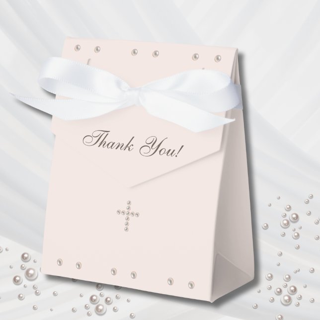 Elegant Simple Cross Christian Baptism Favor Box (Creator Uploaded)